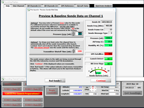 Preview sonde data